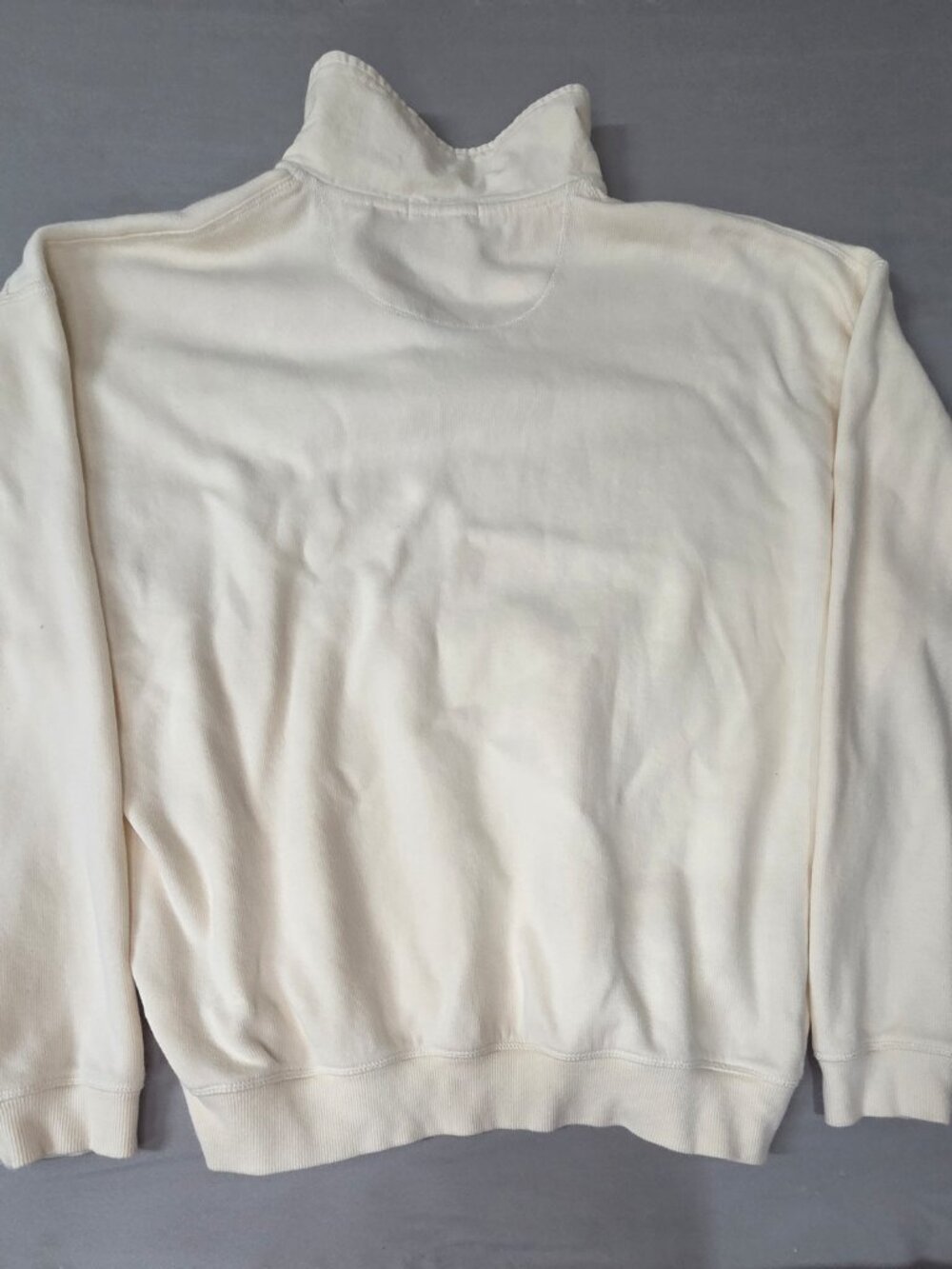 Tommy Bahama Relax L Cream Quarter Zip Pullover - Picture 2 of 5